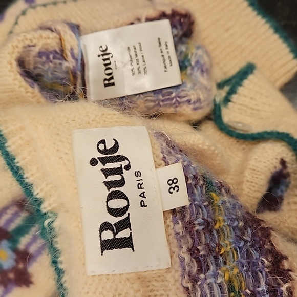 💕ROUJE💕 Chunky Jacquard Leora Cardigan 38 NWOT - Picture 16 of 16